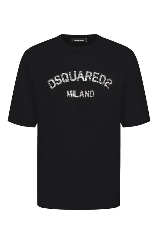 Хлопковая футболка Dsquared2 S74GD1476/D20020 Чёрный S74GD1476/D20020