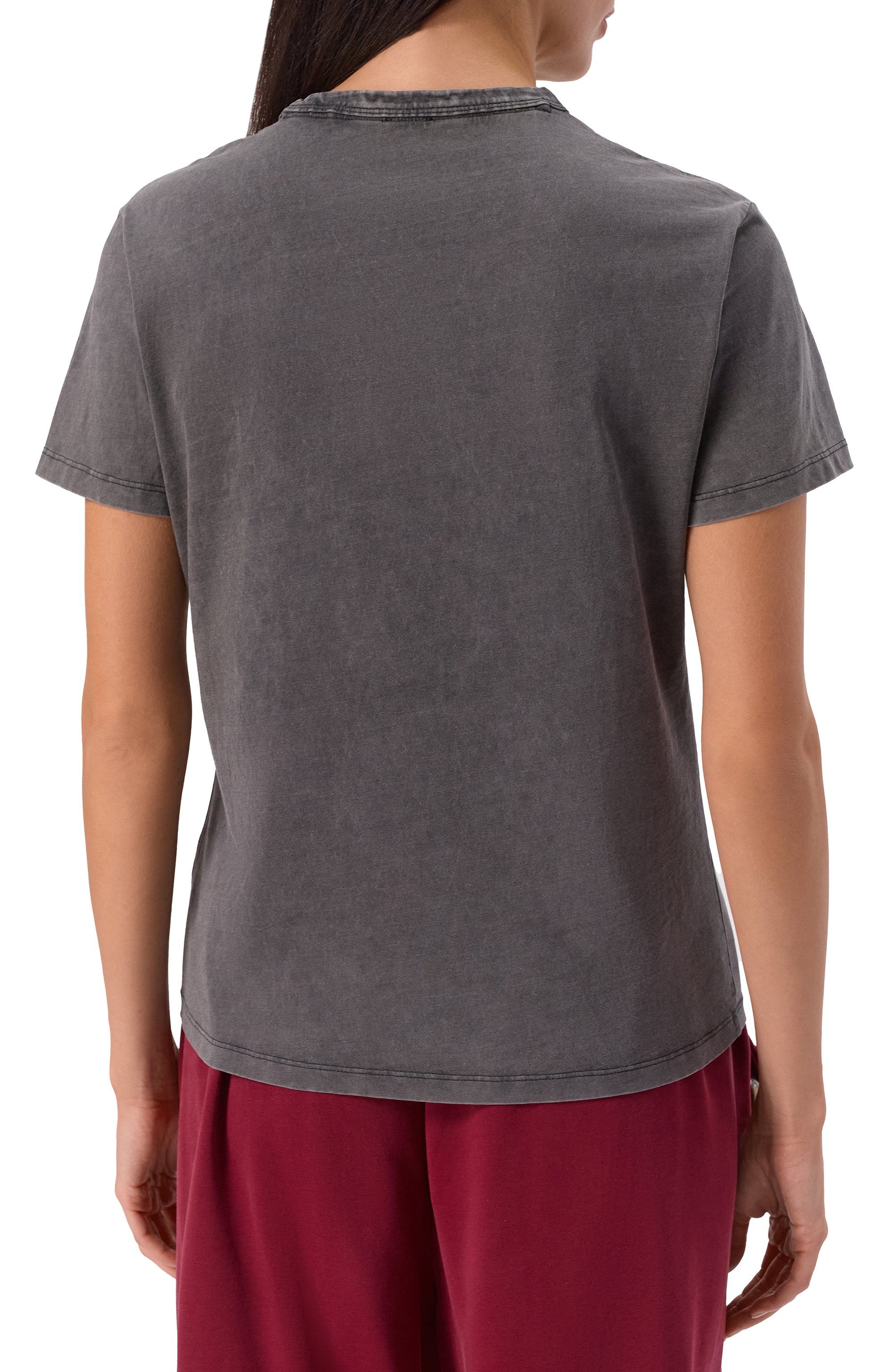 Хлопковая футболка HUGO серого цвета по цене 7940 руб., арт. 50544868, фото 4 Хлопковая футболка HUGO, арт. 50544868, фото 4