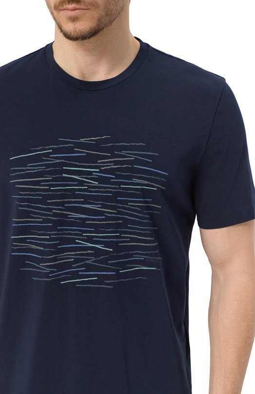 Хлопковая футболка Corneliani 25G585-2525063 Синий  25G585-2525063 Фото 5