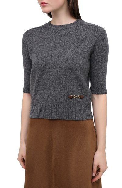 Кашемировый пуловер GUCCI серого цвета по цене 169000 руб., арт. 628389/XKBH9, фото 3 Кашемировый пуловер GUCCI, арт. 628389/XKBH9, фото 3