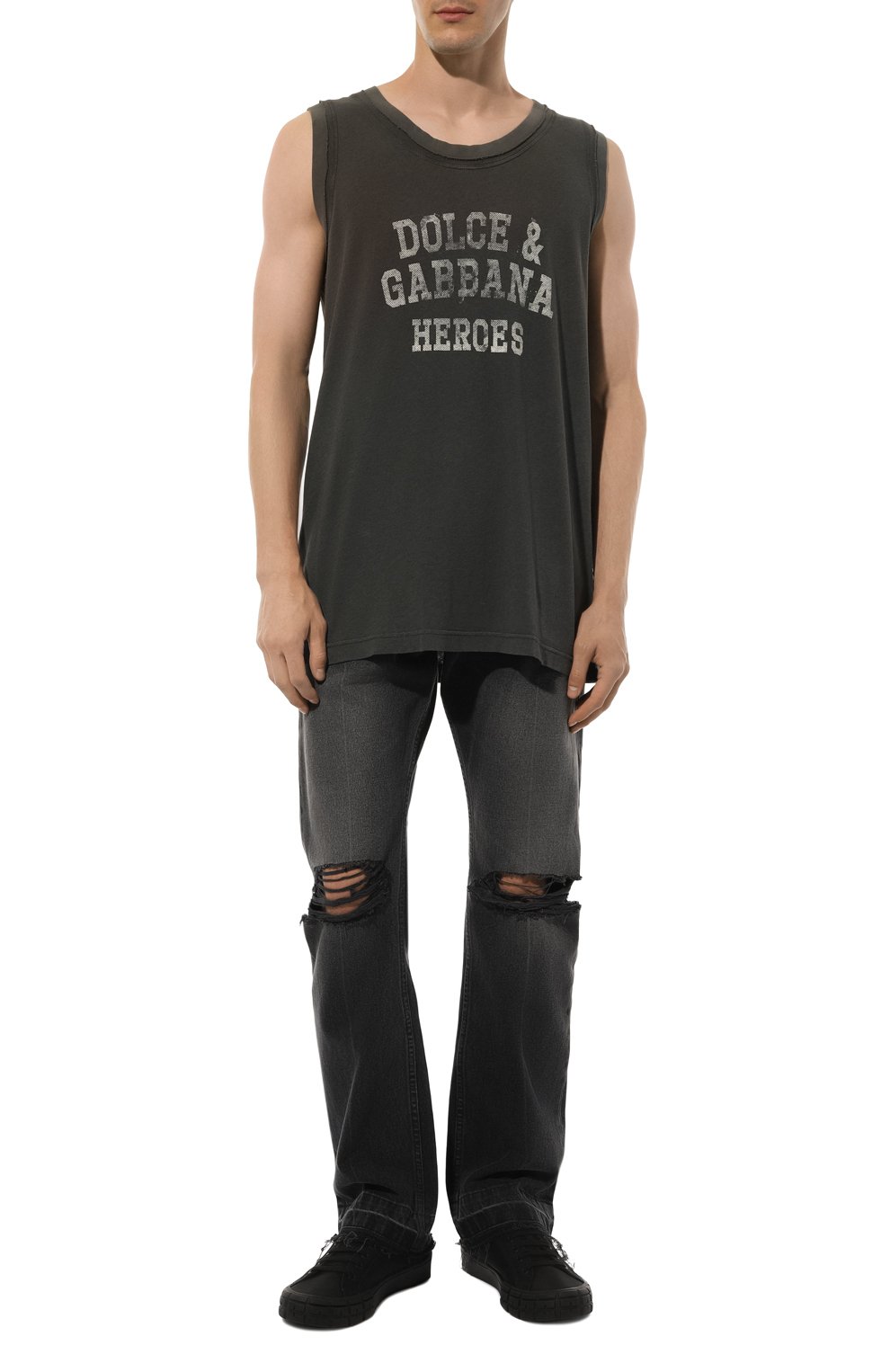 Майка из хлопка и льна DOLCE & GABBANA, арт. G8RY7T/G7NTB, фото 2