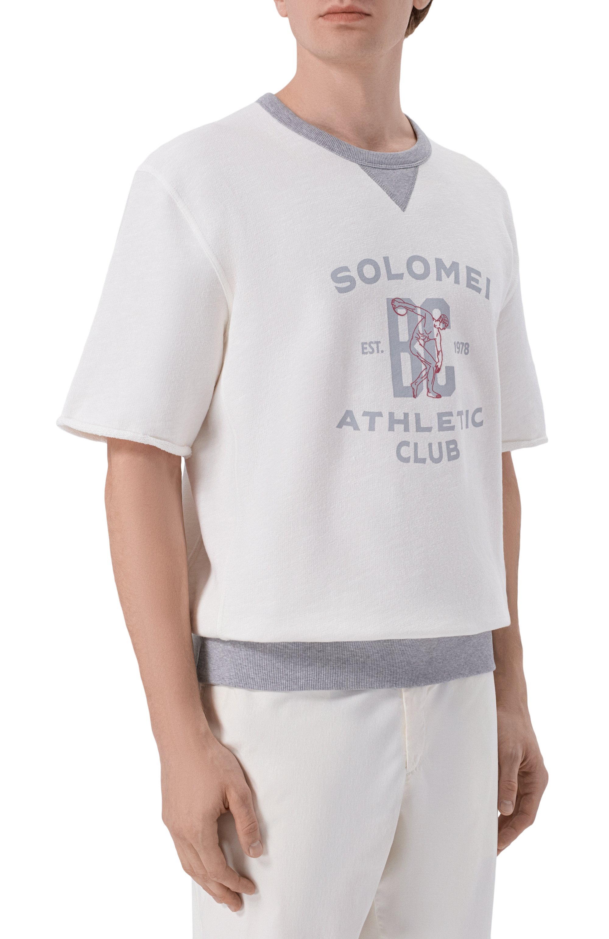 Свитшот из хлопка и льна BRUNELLO CUCINELLI, арт. MR8313378G, фото 3