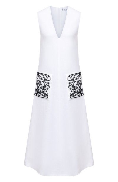 Льняное платье LORO PIANA белого цвета по цене 275000 руб., арт. FAL5886, фото 1 Льняное платье LORO PIANA, арт. FAL5886, фото 1