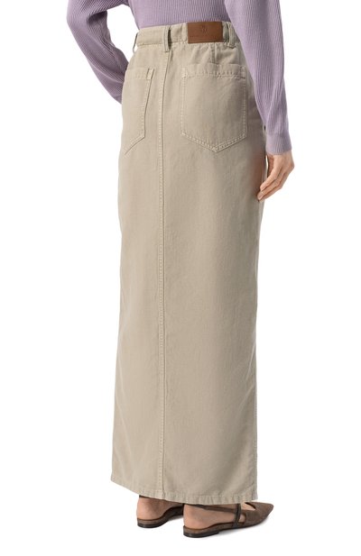 Юбка из хлопка и льна BRUNELLO CUCINELLI, арт. ML996G3822, фото 4