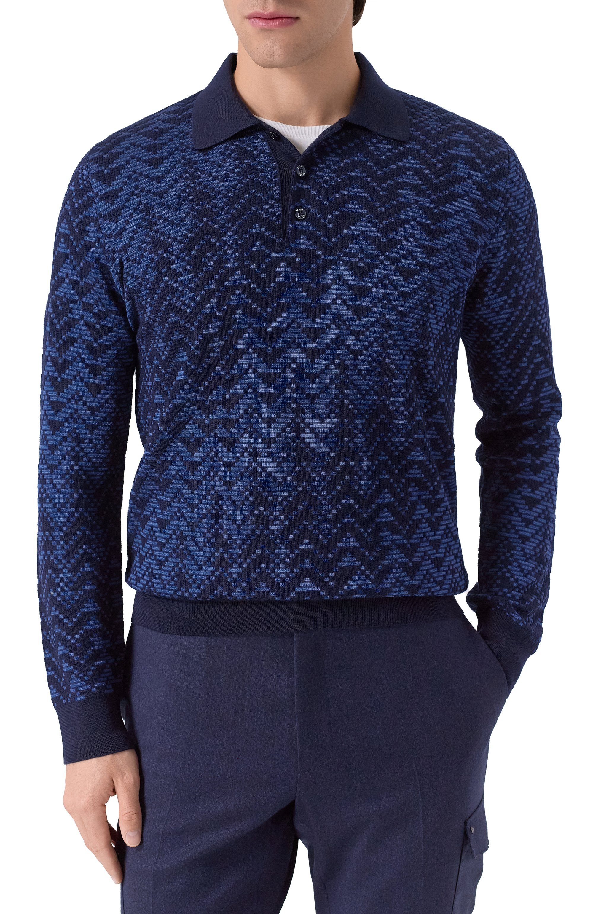 Поло из шерсти и шелка ZILLI, арт. KBP001M0230VRAWA0, фото 3