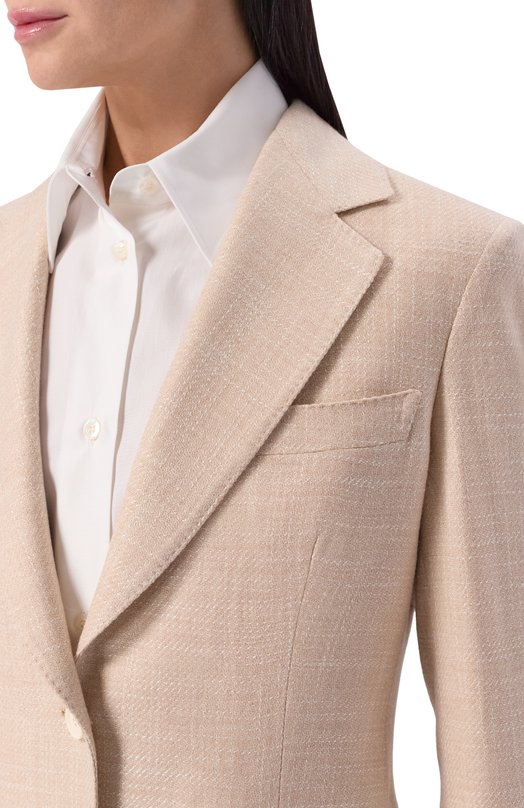 Жакет из шерсти и шелка  MVST SDG200/S0734201 Бежевый  SDG200/S0734201 Фото 5