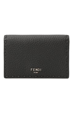 Мужской кожаный футляр для кредитных карт FENDI темно-серого цвета, арт. 7M0222 AP3B | Фото 1 (Материал: Натуральная кожа; Нос: Не проставлено)