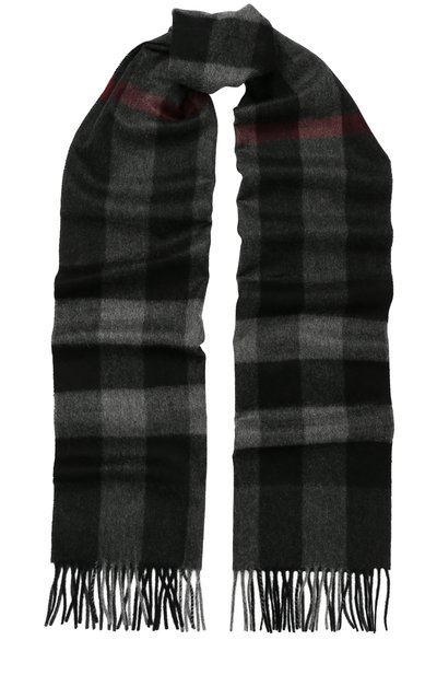 Кашемировый шарф в клетку с бахромой BURBERRY, арт. 4031051, фото 1
