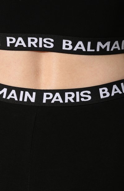 Хлопковые легинсы BALMAIN черного цвета по цене 33300 руб., арт. BPN095010, фото 5 Хлопковые легинсы BALMAIN, арт. BPN095010, фото 5