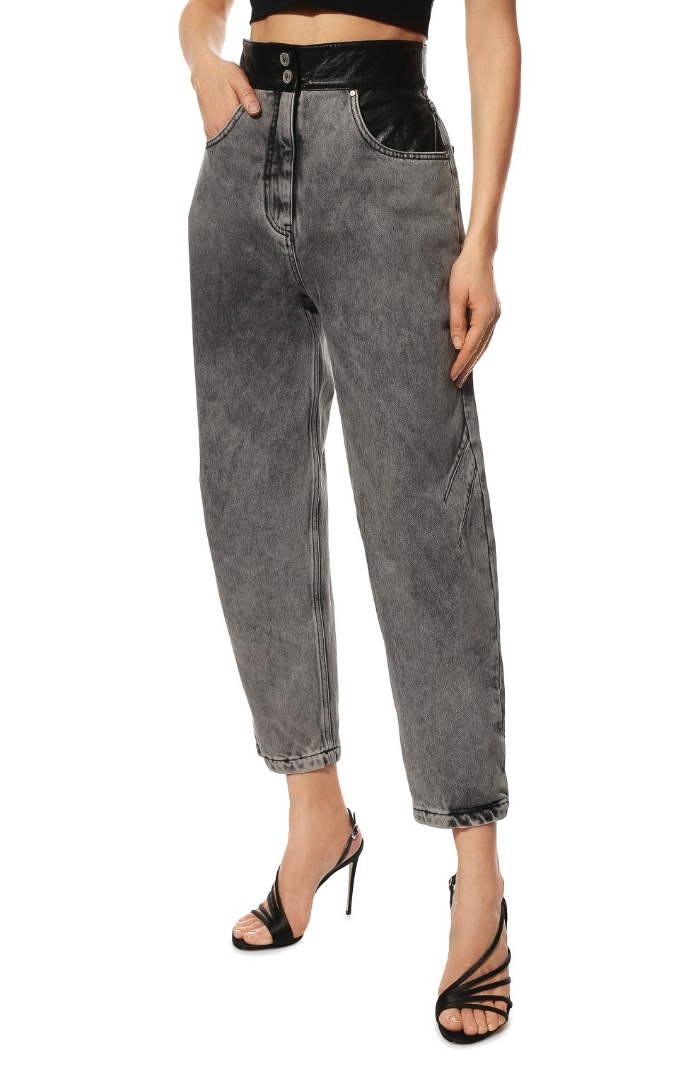 Джинсы ULYANA SERGEENKO серого цвета по цене 120000 руб., арт. PNT005SS21Denim 0030дж, фото 3 Джинсы ULYANA SERGEENKO, арт. PNT005SS21Denim 0030дж, фото 3