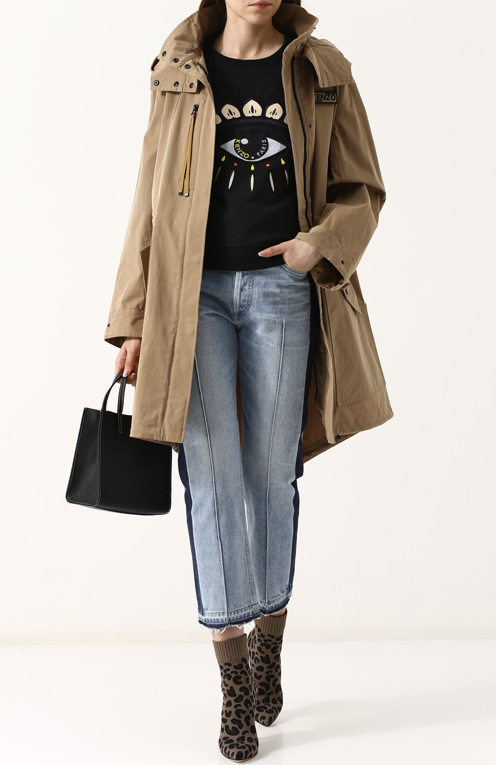 Хлопковый свитшот с контрастной вышивкой KENZO, арт. 2SW7104XI, фото 2
