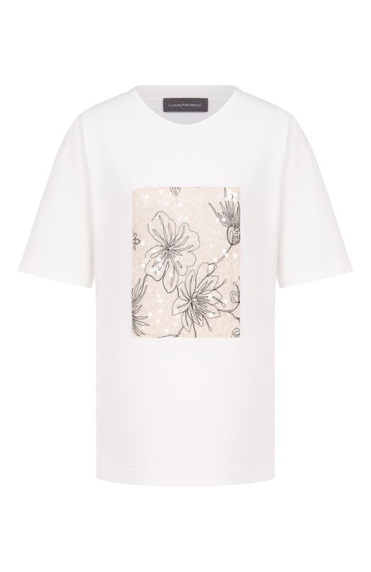 Хлопковая футболка Lorena Antoniazzi P2661TS08A/4577 Белый P2661TS08A/4577