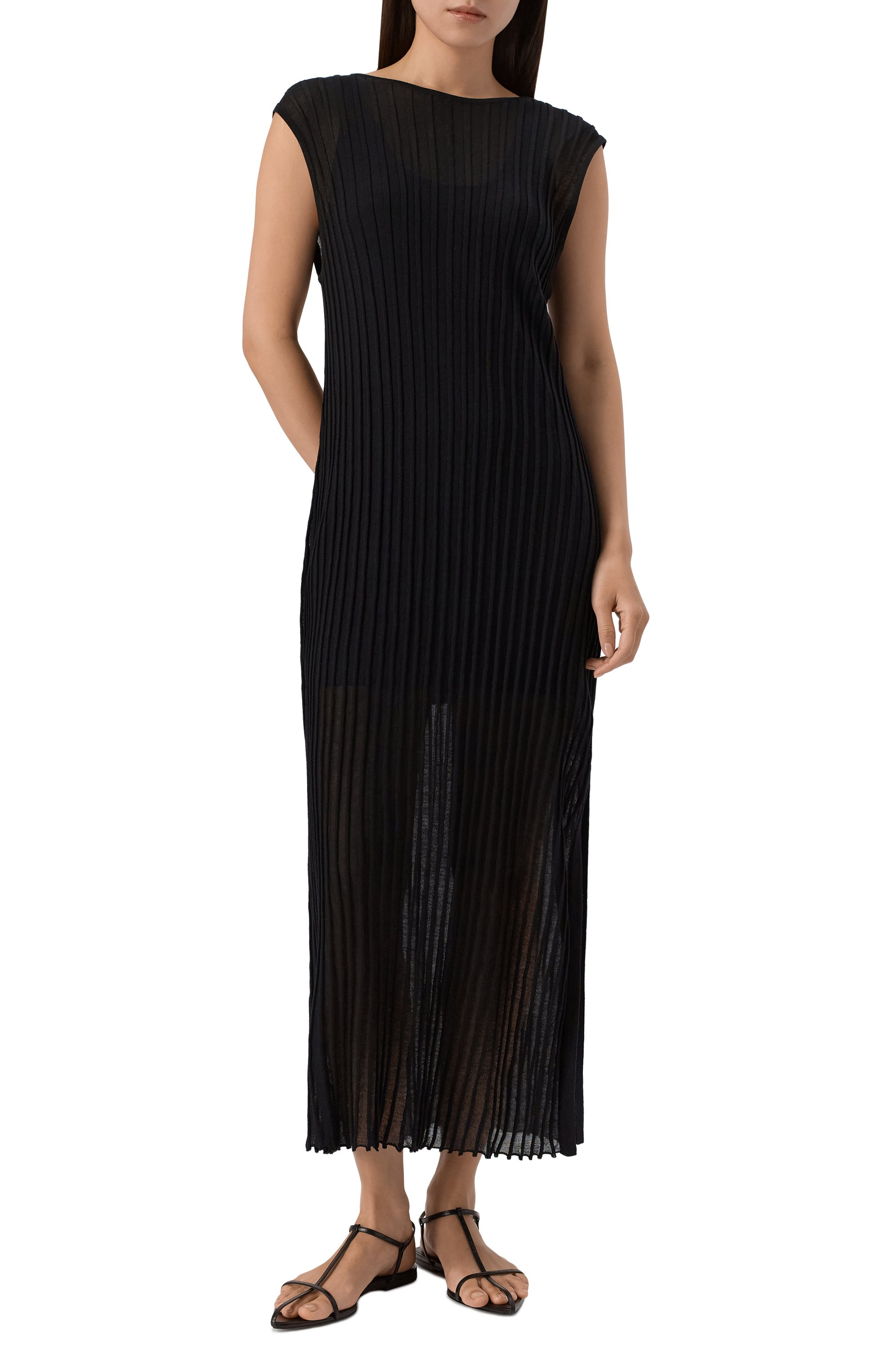 Хлопковое платье LOULOU DE SAISON черного цвета по цене 41300 руб., арт. ADA, фото 3 Хлопковое платье LOULOU DE SAISON, арт. ADA, фото 3