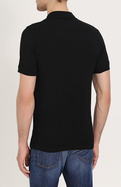 Хлопковое поло с кожаной аппликацией FENDI черного цвета по цене 41950 руб., арт. FY0837/0NZ, фото 4 Хлопковое поло с кожаной аппликацией FENDI, арт. FY0837/0NZ, фото 4