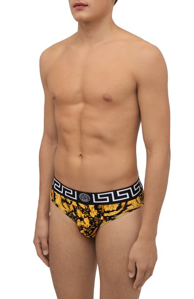 Хлопковые брифы VERSACE желтого цвета по цене 12650 руб., арт. 1001383/1A00515, фото 2 Хлопковые брифы VERSACE, арт. 1001383/1A00515, фото 2