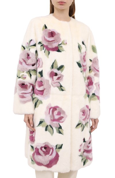 Шуба прямого кроя с цветочным принтом DOLCE & GABBANA, арт. F0T92F/FUPLH, фото 3