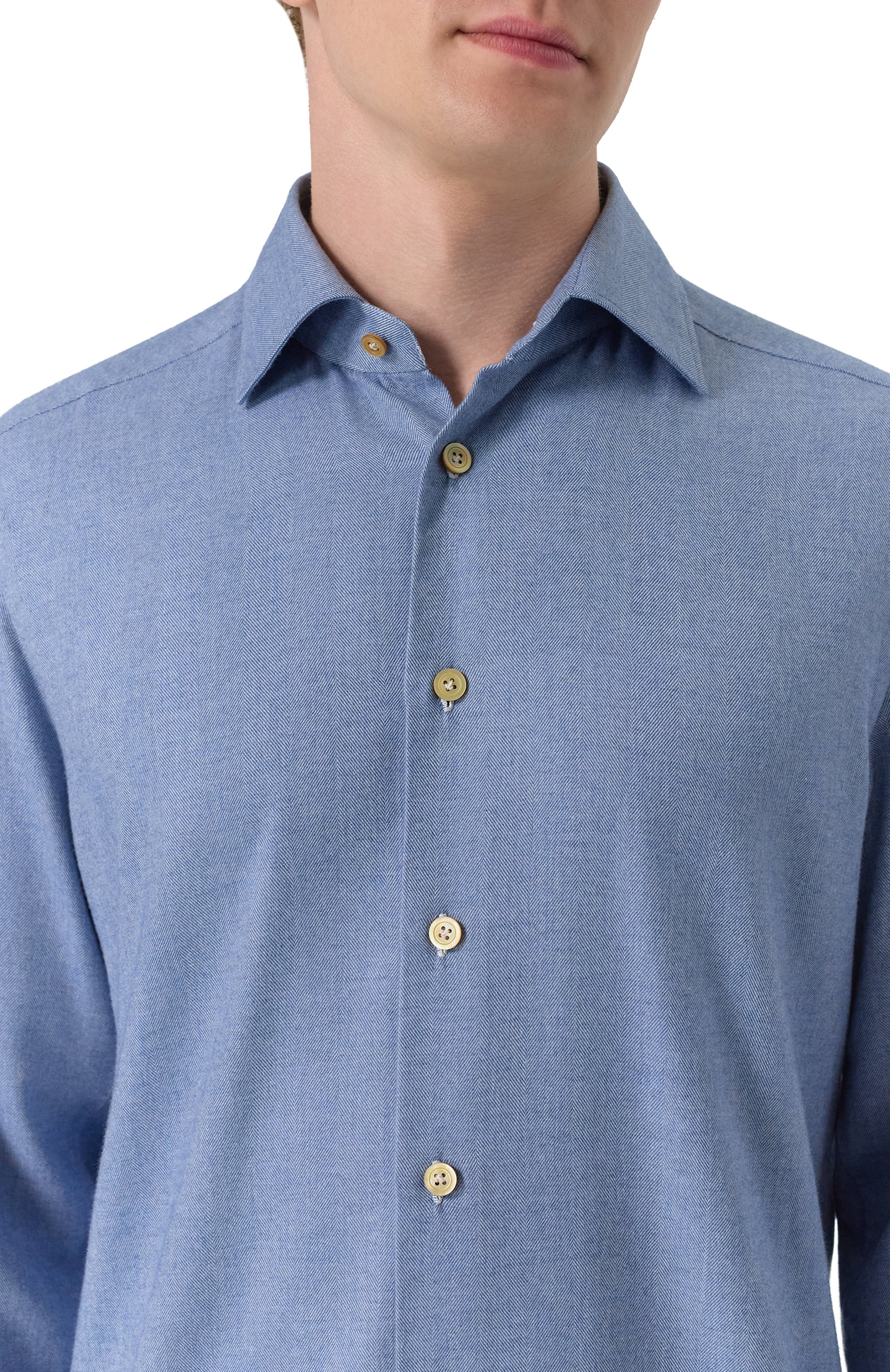 Рубашка из хлопка и лиоцелла KITON, арт. UCCH0944003, фото 5