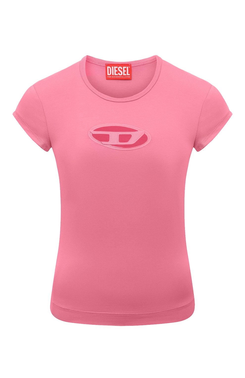 Хлопковый топ DIESEL розового цвета по цене 10550 руб., арт. A06268/0AFAA, фото 1 Хлопковый топ DIESEL, арт. A06268/0AFAA, фото 1