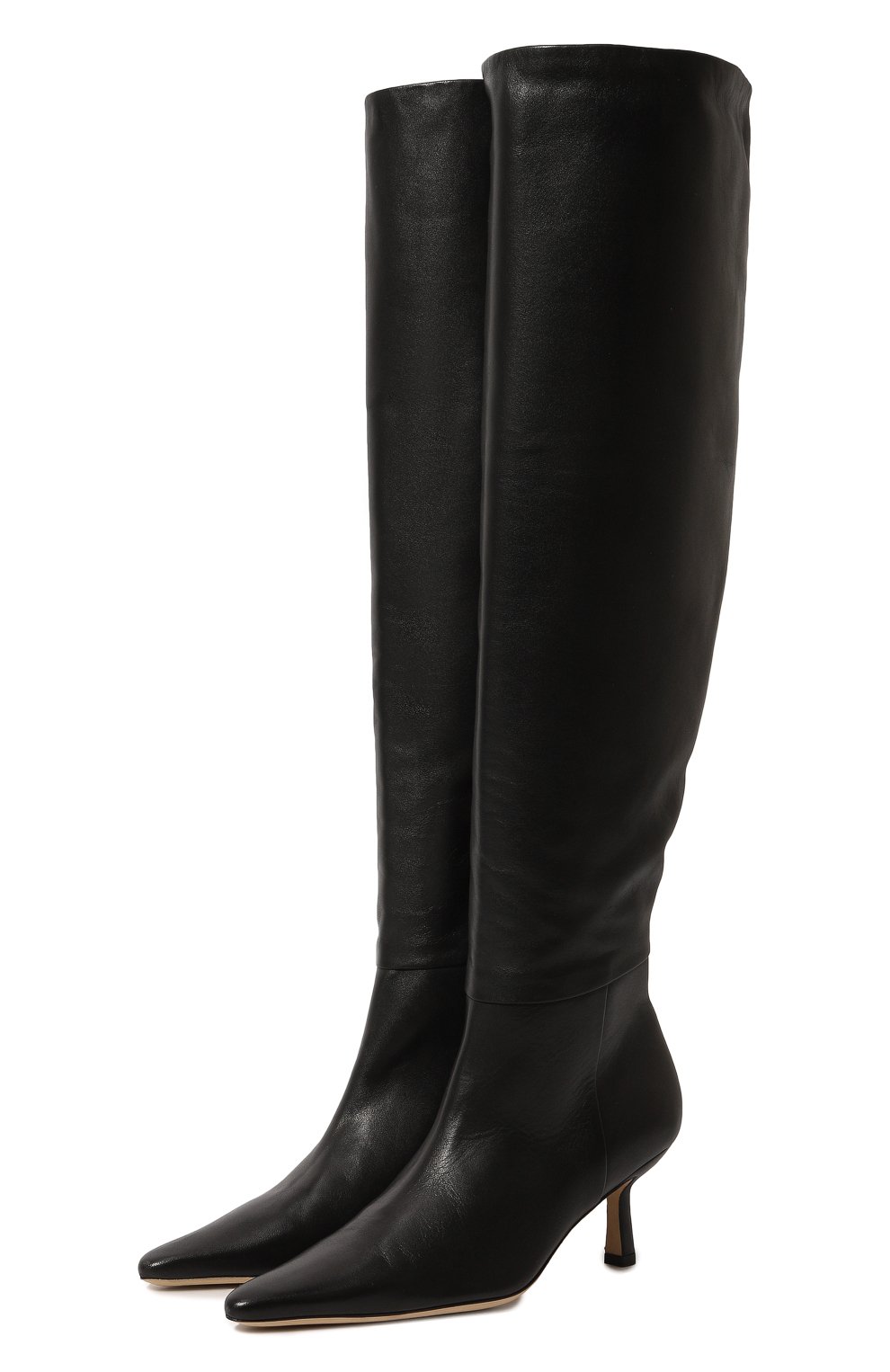 Кожаные ботфорты BY FAR, арт. 23CRMEHDBLNAP, фото 1