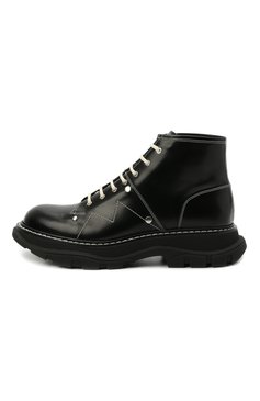 Мужские кожаные ботинки ALEXANDER MCQUEEN черного цвета, арт. 604253/WHZ81 | Фото 3 (Подошва: Массивная; Материал внутренний: Натуральная кожа; Каблук высота: Высокий; Мужское Кросс-КТ: Ботинки-обувь; Материал утеплителя: Без утеплителя; Драгоценные камни: Проставлено; Материал сплава: Проставлено; Материал внешний: Натуральная кожа)