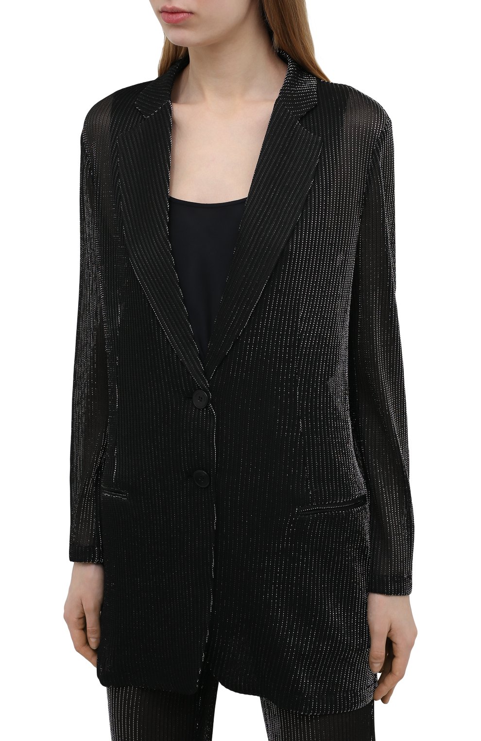 Жакет из вискозы EMPORIO ARMANI черного цвета по цене 78900 руб., арт. ANG2BT/A2154, фото 3 Жакет из вискозы EMPORIO ARMANI, арт. ANG2BT/A2154, фото 3