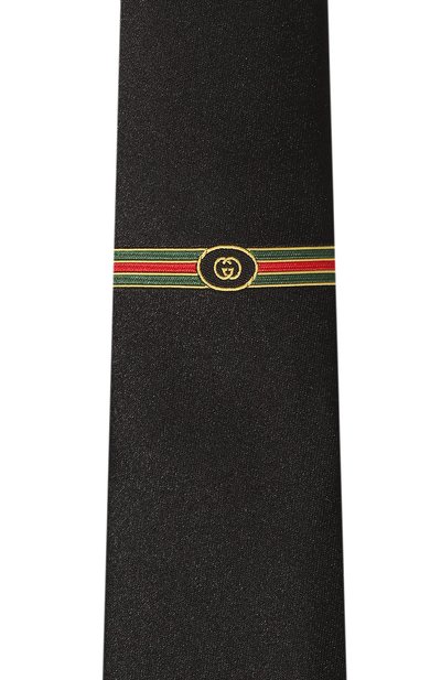 Шелковый галстук GUCCI черного цвета по цене 25920 руб., арт. 621511 4E009, фото 4 Шелковый галстук GUCCI, арт. 621511 4E009, фото 4