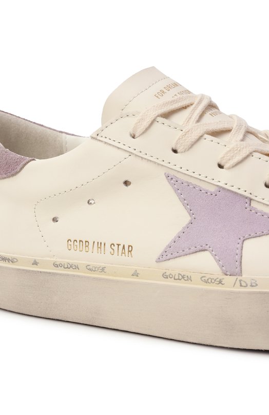 Кожаные кеды Hi Star Golden Goose Deluxe Brand GWF00118.F007537 Кремовый  GWF00118.F007537 Фото 7