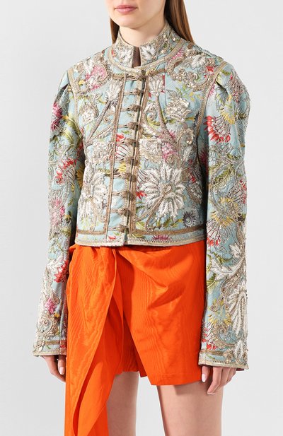 Жакет DRIES VAN NOTEN голубого цвета по цене 440500 руб., арт. 201-10538-9058, фото 3 Жакет DRIES VAN NOTEN, арт. 201-10538-9058, фото 3