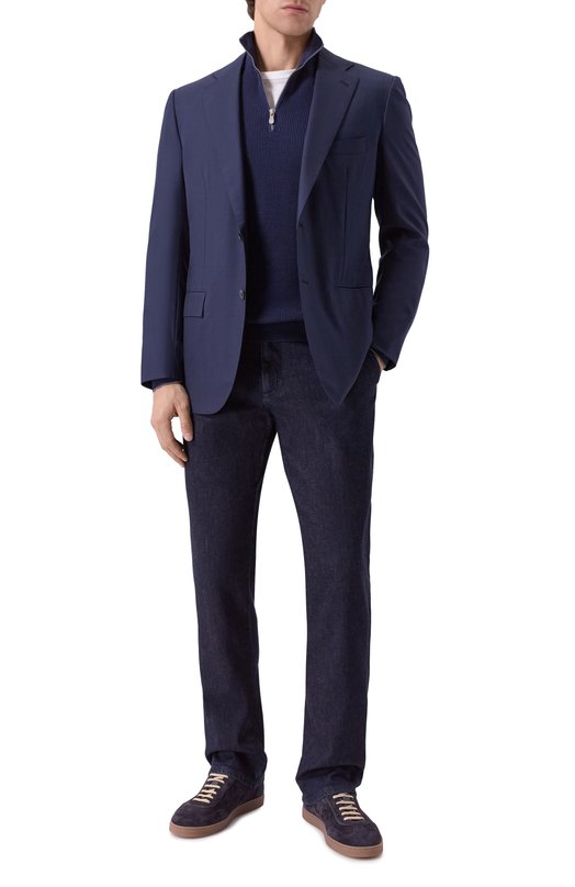 Шерстяной пиджак Kiton UG81K0982823 Синий  UG81K0982823 Фото 3
