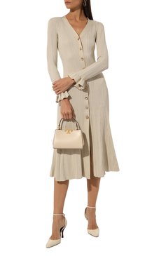 Женская сумка eleanor mini TORY BURCH кремвого цвета, арт. 159379 | Фото 7 (Драгоценные камни: Проставлено; Размер: mini; Материал: Натуральная кожа; Материал сплава: Проставлено; Ремень/цепочка: На ремешке)