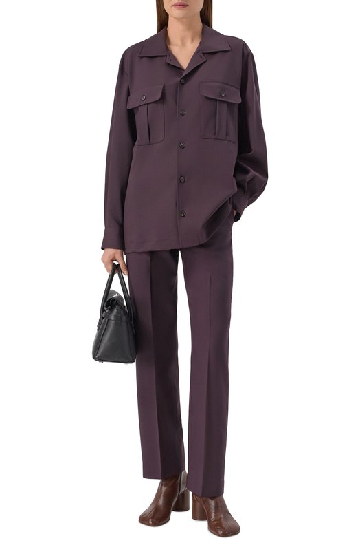 Шерстяные брюки MM6 S62KB0251/M35622 Фиолетовый  S62KB0251/M35622 Фото 2