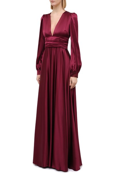 Атласное платье DOLCE & GABBANA бордового цвета по цене 521500 руб., арт. F6K2PT/FU1NG, фото 3 Атласное платье DOLCE & GABBANA, арт. F6K2PT/FU1NG, фото 3