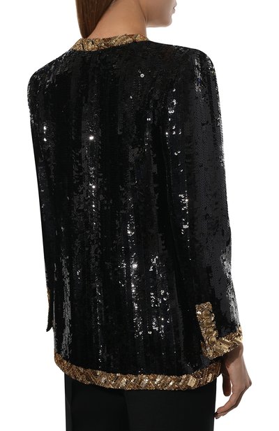 Жакет с отделкой пайетками SAINT LAURENT черного цвета по цене 1510000 руб., арт. 670789/Y012W, фото 4 Жакет с отделкой пайетками SAINT LAURENT, арт. 670789/Y012W, фото 4
