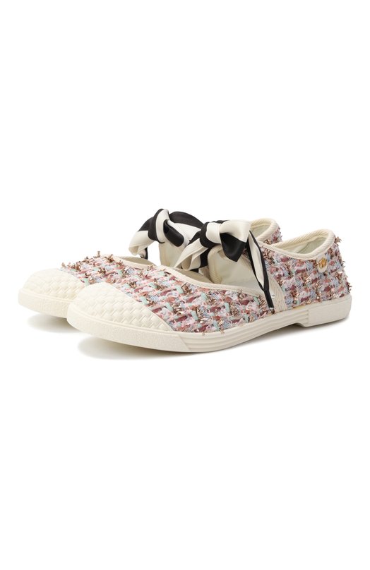 Текстильные кеды Bay by Bay Valentino 7W2S0LH9/MZR Бежевый 7W2S0LH9/MZR