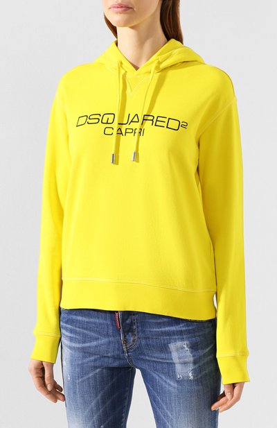 Хлопковое худи DSQUARED2 желтого цвета по цене 28800 руб., арт. S75GU0294/S25305, фото 3 Хлопковое худи DSQUARED2, арт. S75GU0294/S25305, фото 3