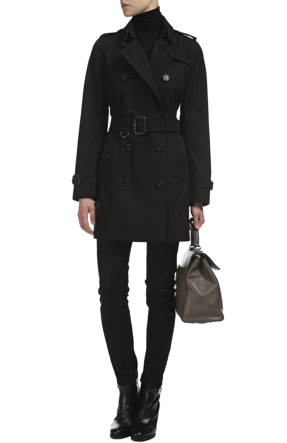 Тренч с поясом BURBERRY черного цвета по цене 281000 руб., арт. 3900459, фото 4 Тренч с поясом BURBERRY, арт. 3900459, фото 4