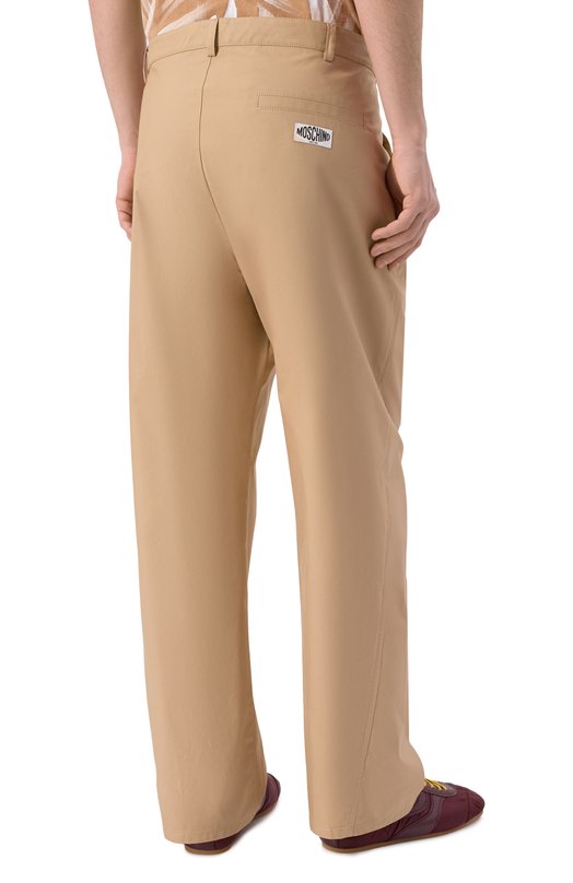 Хлопковые брюки Moschino A0311/0218 Бежевый  A0311/0218 Фото 4