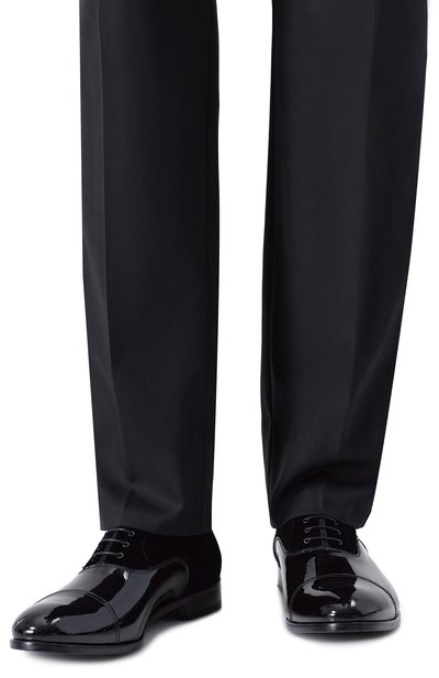 Комбинированные оксфорды DOUCAL'S черного цвета по цене 64350 руб., арт. DU3528RENNPF835N, фото 3 Комбинированные оксфорды DOUCAL'S, арт. DU3528RENNPF835N, фото 3