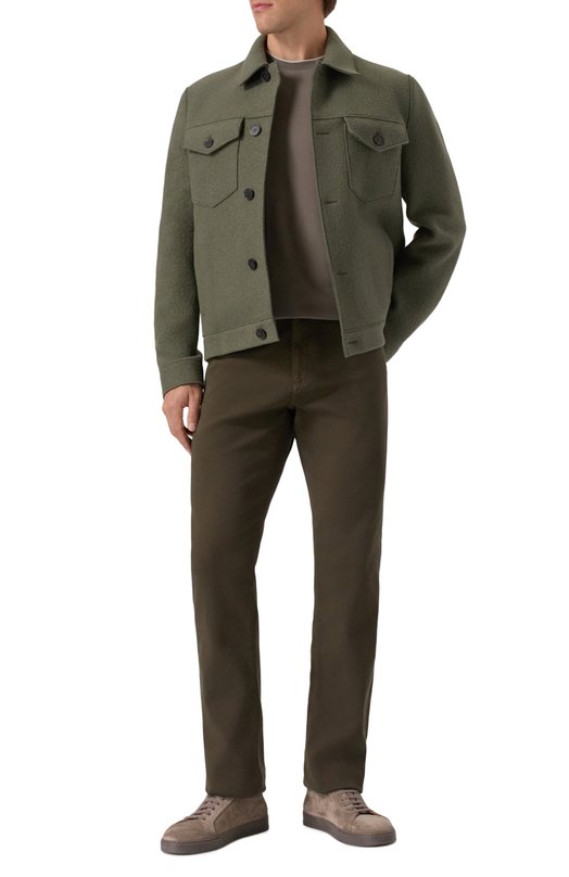 Хлопковая футболка Corneliani 26G571-2625022 Хаки  26G571-2625022 Фото 2