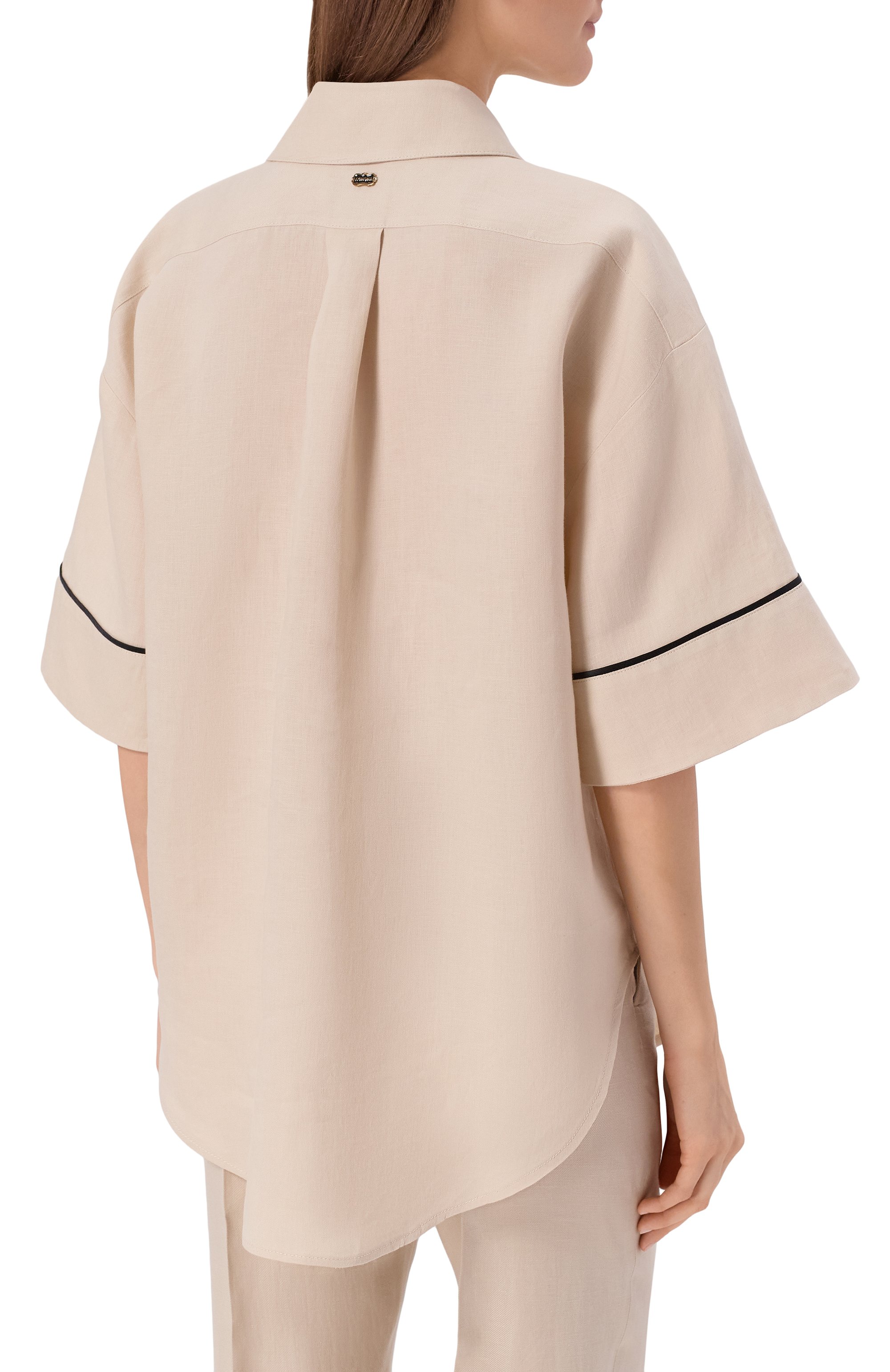 Льняная рубашка AGNONA бежевого цвета по цене 153500 руб., арт. TD1109E/U3049E, фото 4 Льняная рубашка AGNONA, арт. TD1109E/U3049E, фото 4