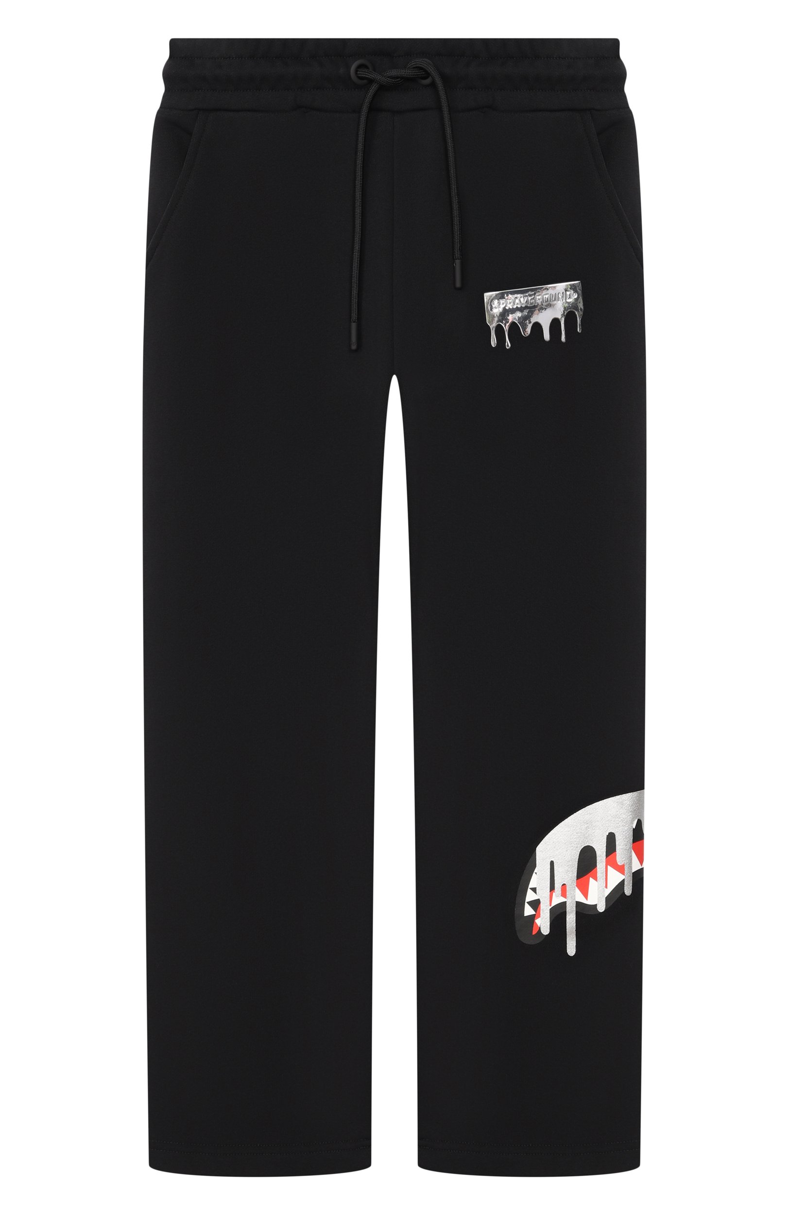 Хлопковые брюки SPRAYGROUND, арт. SPY1574GBLK/SILVER DRIP 0VER PANTS BLACK, фото 1