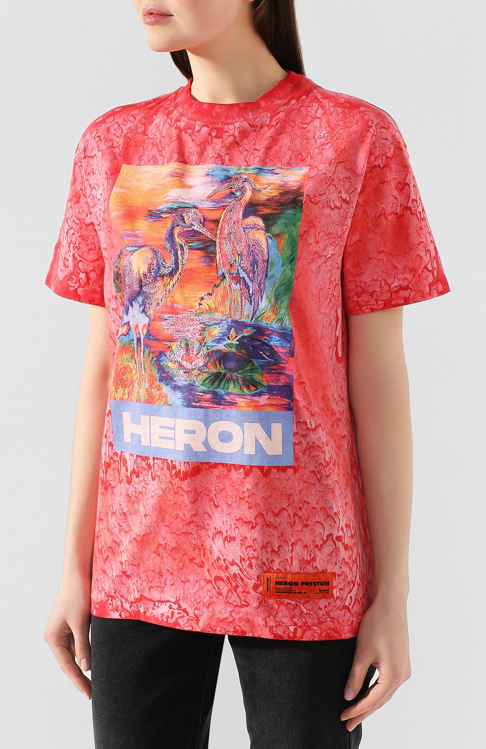 Хлопковая футболка HERON PRESTON розового цвета по цене 19950 руб., арт. HWAA015R209140132888, фото 3 Хлопковая футболка HERON PRESTON, арт. HWAA015R209140132888, фото 3