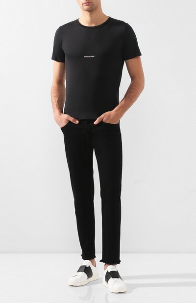 Хлопковая футболка с логотипом бренда SAINT LAURENT, арт. 464572/YB2DQ, фото 2
