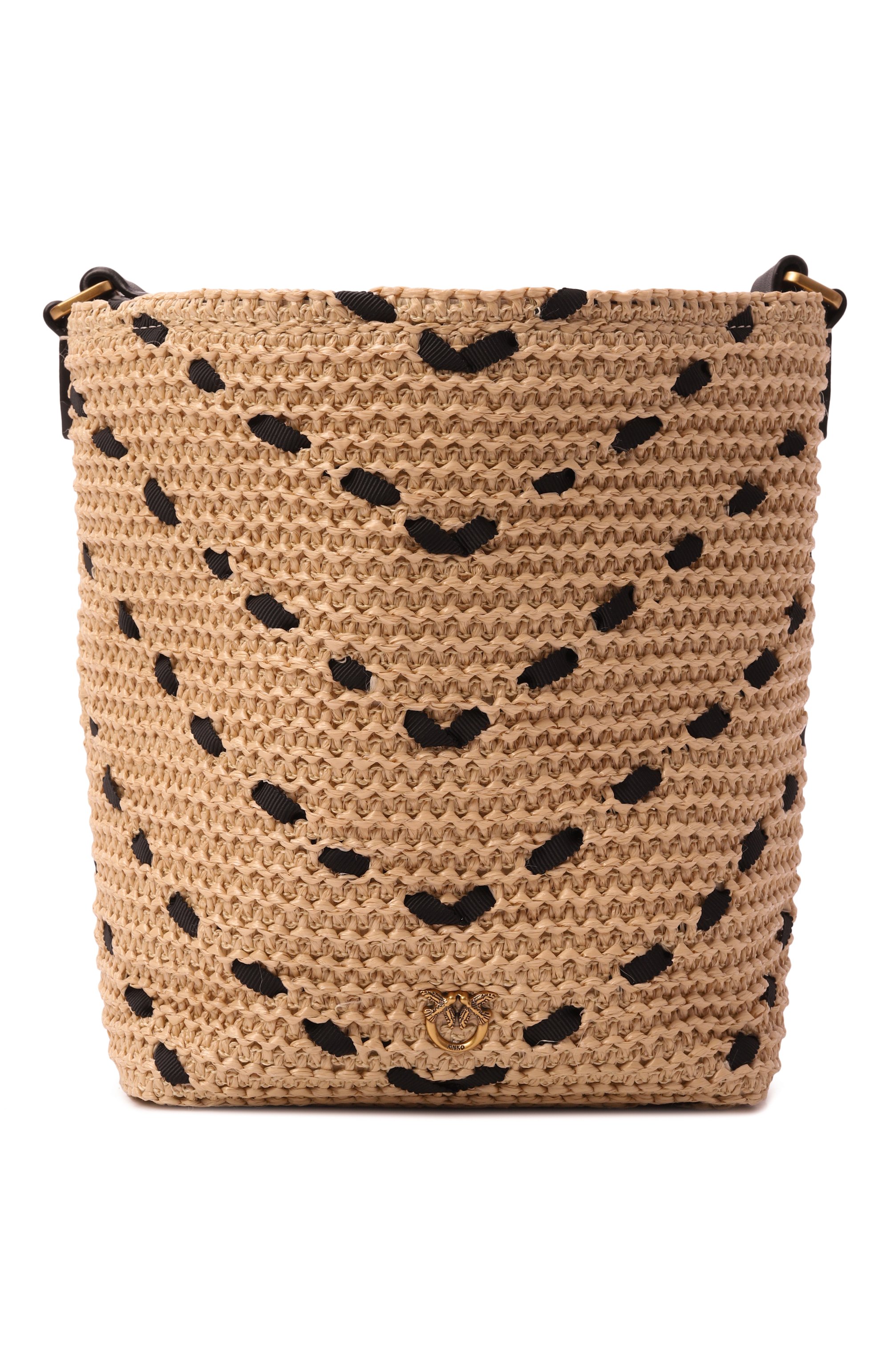 Сумка bucket mini PINKO бежевого цвета по цене 23900 руб., арт. 106835/A391, фото 1 Сумка bucket mini PINKO, арт. 106835/A391, фото 1