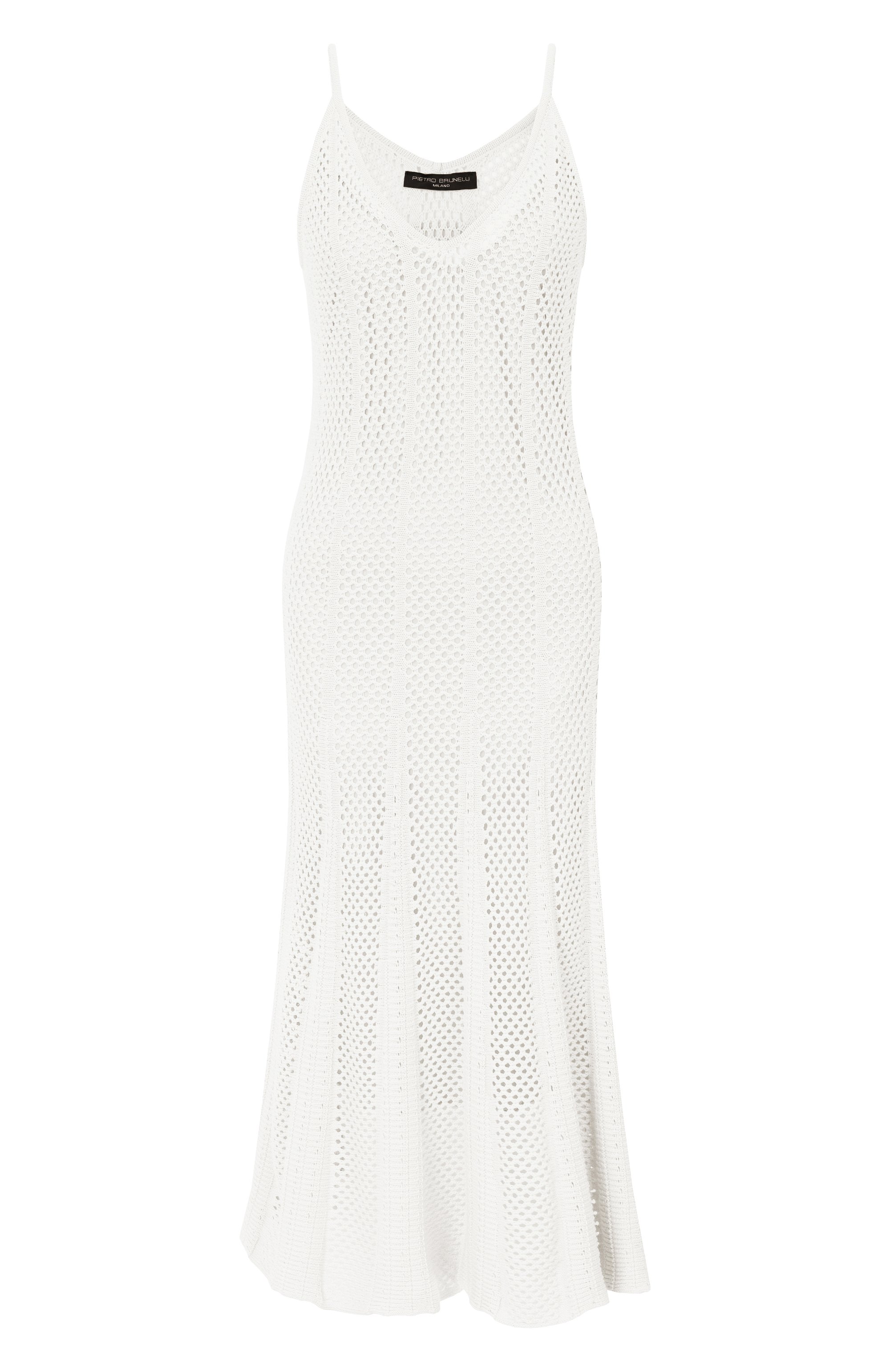 Хлопковое платье PIETRO BRUNELLI белого цвета по цене 31650 руб., арт. ASG001/C0L102, фото 1 Хлопковое платье PIETRO BRUNELLI, арт. ASG001/C0L102, фото 1