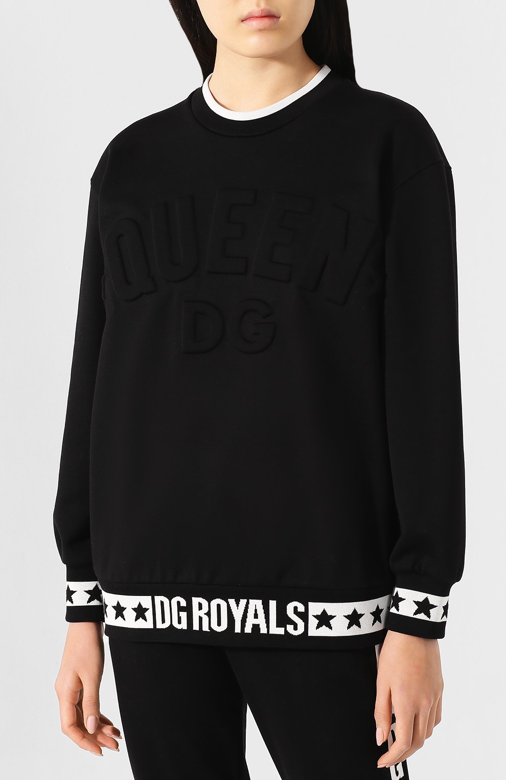 Хлопковый свитшот DOLCE & GABBANA черного цвета по цене 93550 руб., арт. F9G78T/HU7AL, фото 3 Хлопковый свитшот DOLCE & GABBANA, арт. F9G78T/HU7AL, фото 3