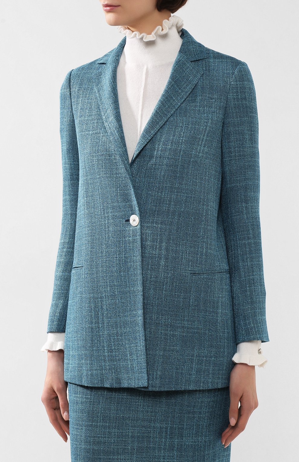 Жакет KITON голубого цвета по цене 389500 руб., арт. D49531K06S15, фото 3 Жакет KITON, арт. D49531K06S15, фото 3