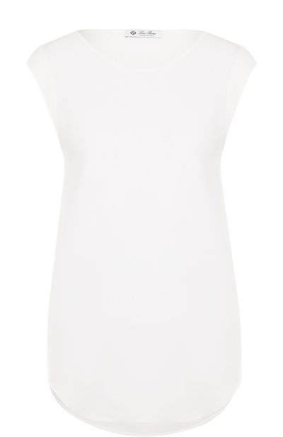 Женский однотонный шелковый топ свободного кроя LORO PIANA, арт. FAG3313