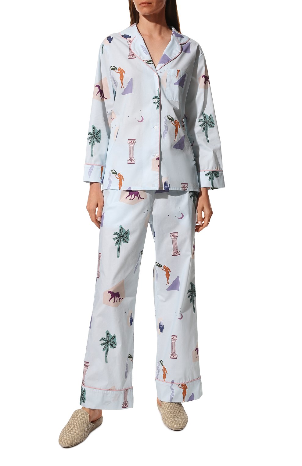 Хлопковая пижама ANY WOWZERS синего цвета по цене 20200 руб., арт. CLS02-PA-P, фото 2 Хлопковая пижама ANY WOWZERS, арт. CLS02-PA-P, фото 2