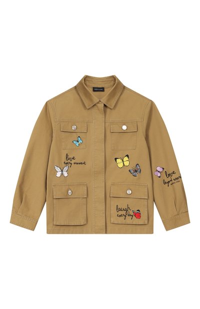 Хлопковая куртка-рубашка MONNALISA, арт. 49G101